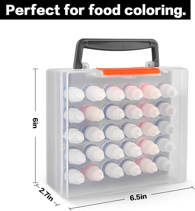 ALCYON Food Coloring Bottle Storage Organizer Case Holds 30 Bottles Cake Food Coloring Set (Box Only) (White)