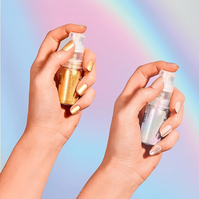 Fancy Sprinkles Fancy Dust Duo Edible Glitter Spray Pump | Moonstone Iridescent & Fool's Gold | 2-Pack Glitter for Drinks, Cocktails & Cake Decorating | Vegan & Gluten Free | 4gm each