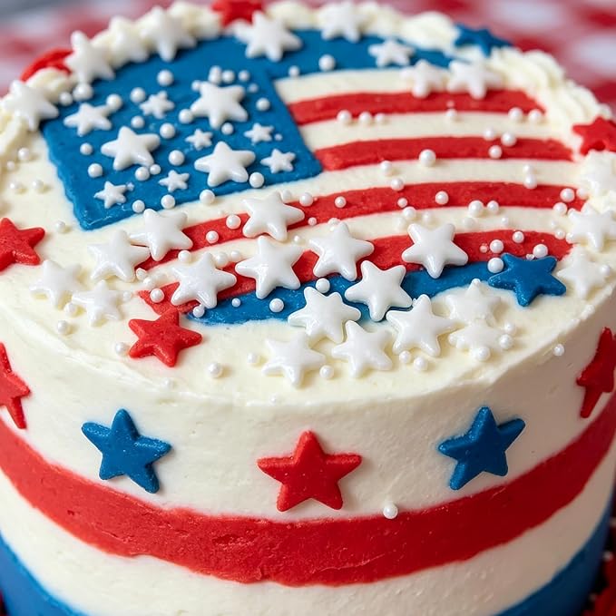 Sentovac 10mm White Star Sprinkles Edible Sugar for Cake Decorating White Star Sprinkles Cake Topper Cupcake Cookie Baking Decorations Halloween Christmas Wedding Supplies