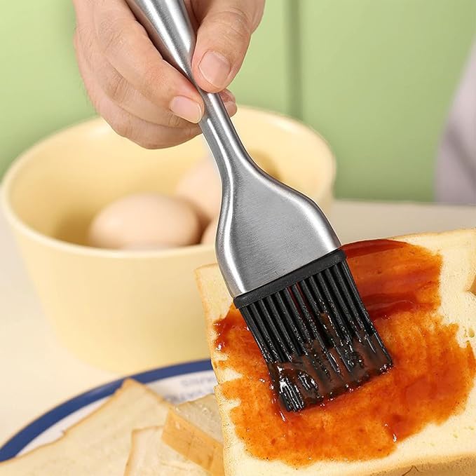 Basting Brush 2PCS Stainless Steel Sauce Brush 12.6 in and 8.46 in Long Handle Oil Brushes Heat Insulation Anti Scalding Cooking Brush for Pastry Sauce BBQ Grill