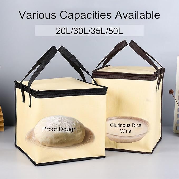 Bread Fermentation Basket, Foldable Temperature Control Fermentation Machine, for Homemade Yogurt, Bread, Handmade Soap, Natto/30L (35L)