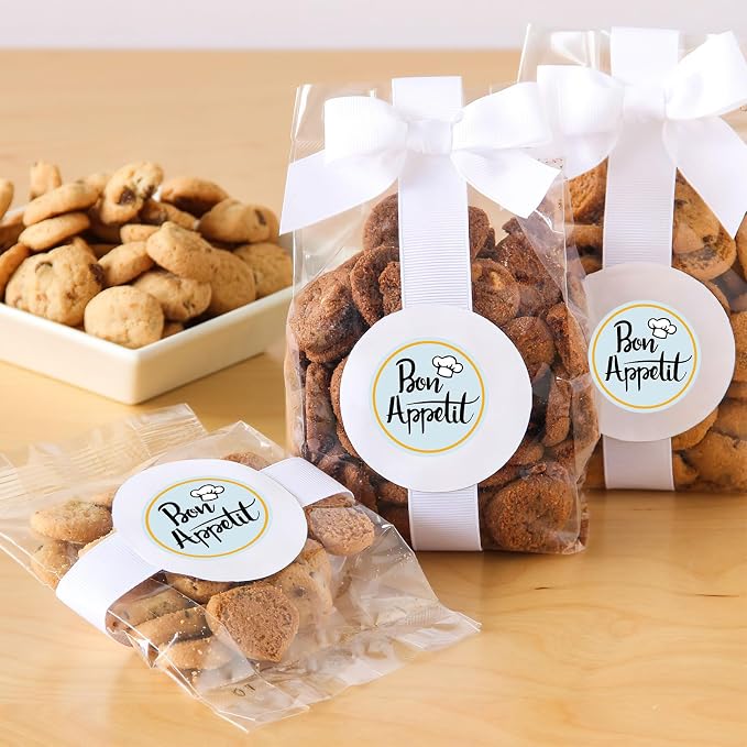 300PCS Bon Appetit Sticker,Enjoy Your Meal Stickers,1.5" Round Sealed Labels for Food Service,Bakery Packaging,Catering Business