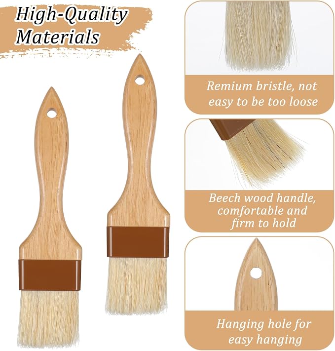 2Pcs Basting Brushes for Cooking, Cooking Brush for Oil and Sauce, Suitable for Oil Sauce Kitchen Baking Tools