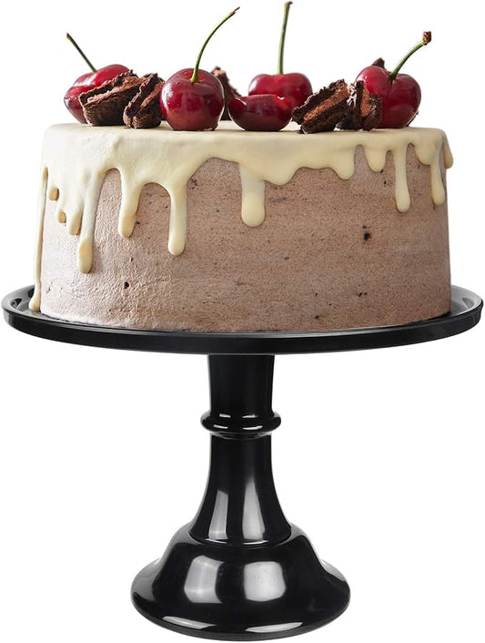 Round Cake Stand Black 11" Melamine Cake Display Stand Dessert Cupcake Display Tray for holiday,Graduation,Wedding,Birthday,Party,Baby Shower,Anniversary,Ceremony,Christmas