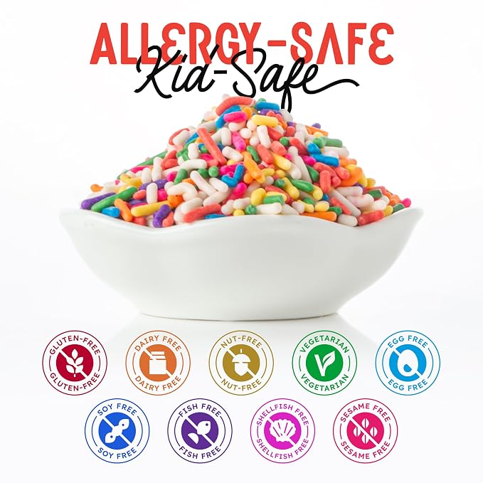 Snackathon Sprinkles for Baking & Decorating, Rainbow Sprinkles, 2.2 LB Bulk Rainbow Jimmies in Resealable Pouch