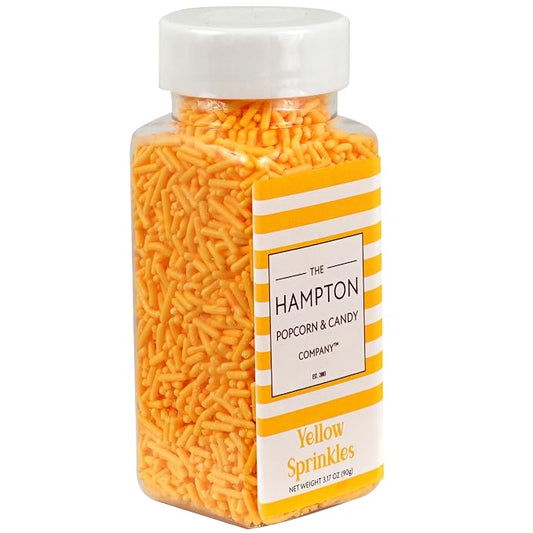 Yellow Sprinkles Jimmies 3.17 oz, Sprinkles For Cake Decorating, Cake Sprinkles, Sprinkles For Baking, Ice Cream & More, The Hampton Candy Company
