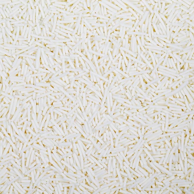 White Sprinkles, Edible White Jimmies Sprinkles for Baking Topping, Cupcakes, Cookies, Ice Cream & Cake Decorating, Wedding Party Valentines Christmas Supplies