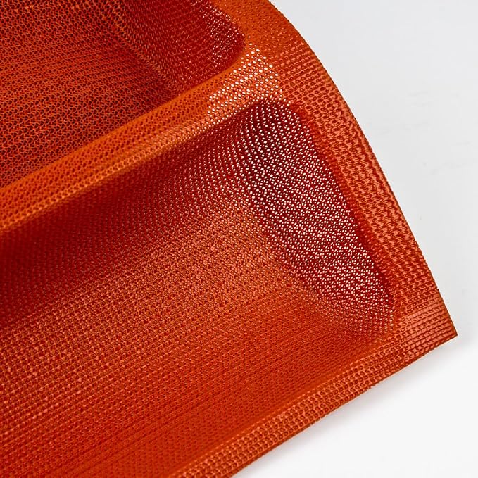 FETESUR Silicone Perforated Baking Forms Sandwich Mold French Baguette Bread Pan Food Mat 5 Loaf Non-Stick Baking Liners (Orange)