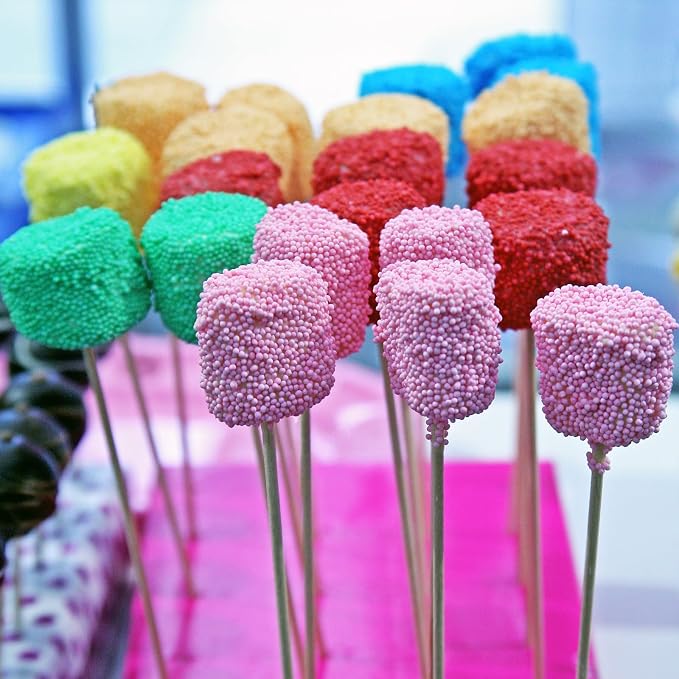 Lyreh Cake Pop Mold with 20 Sticks, Plastic Blue 3D Cake Pop Maker for Weddings Birthdays Cupcake Desserts Ice Cream Candy Chocolate Molds for Home Baking (Square Shape)