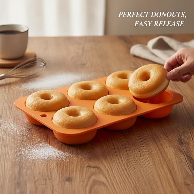 Silicone Donut Pan, 6-Cavity Baking Tray for Oven (1 PC)