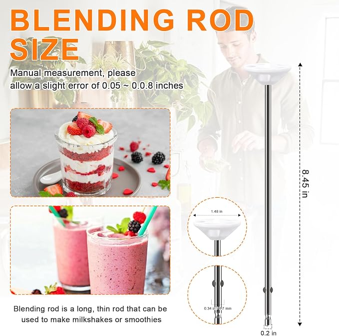 Hand Mixer Beaters Attachments Compatible with Hamilton Beach, Replacement Beater, Dough Hook, Blending Rod, Whisk Parts for 62632R, 62682RZ, 62692, 62695V, 64699 Handheld Mixers Blender - 6 Pack