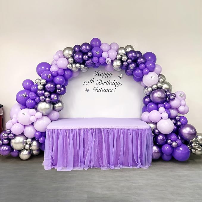 120pcs Pastel Purple Balloons, 18 12 10 5 inch Light Purple Balloons Different Sizes Purple Balloon Garland for Baby Shower Gender Reveal Wedding Birthday Party Decorations