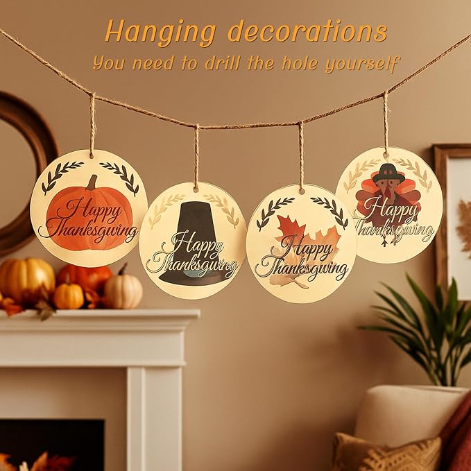 20 Pcs Happy Thanksgiving Cupcake Topper Acrylic Engraved Thanksgiving Cake Topper Pumpkin Themed Birthday Party Supplies Reusable Acrylic Decorations for Cakes Gift Boxes DIY Crafts