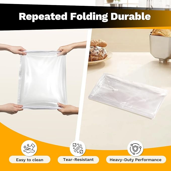 BIEAMA Bun Rack Cover – 10 Tier Half Size Commercial Bakers Racks Speed Pan Rack Cover PVC with 2 Sided Zippers, Clear 18.5" L x 16" W x 32.5" H