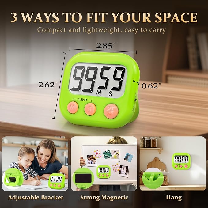 24 Pack Digital Kitchen Timer Small Classroom Timers for Kids Teachers (Orange&Green)