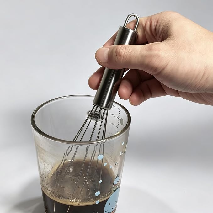 Digead Stainless Steel Whisk - 6" Kitchen Wisk, Balloon Whisk for Baking, Cooking, Mixing, Blending, Beating Eggs, Cream, Sauces - Ergonomic Grip