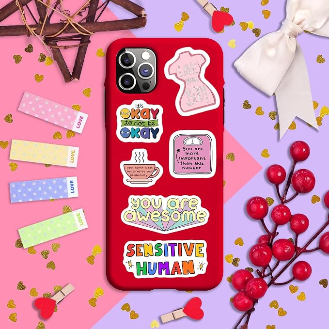 100Pcs Self Care Stickers for Water Bottle and Laptop - Self Care Party Supplies & Decorations, Waterproof Vinyl Decals, Wellness and Motivational Stickers, Gifts for Women & Men