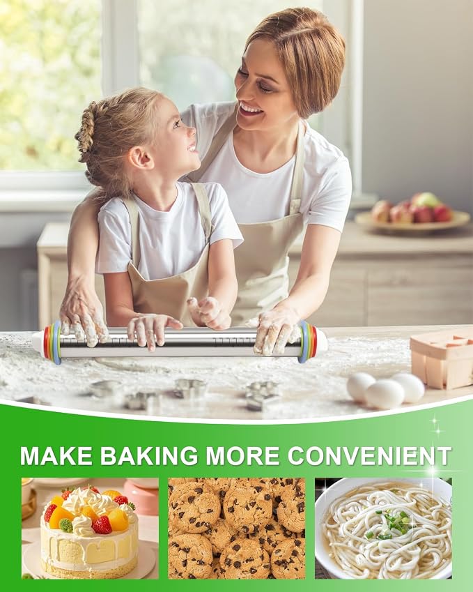 1PCS Rolling Pin Holder, Multifunctional Kitchen Wooden Rolling Pin Holder & Utensil Stand, Food-Grade Wood Base with Phone Slot for Baking, Rolling Pins, Spoons & Forks Storage