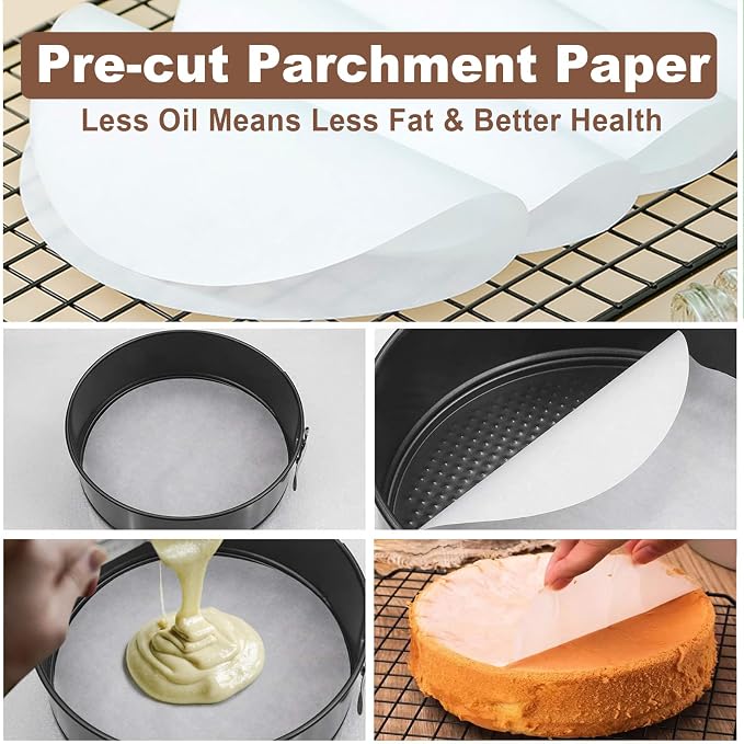 Springform Pan 9 Inch Nonstick, 9 Springform Cheesecake Pan with Silicone Protector, Leakproof Spring Form Pan for Cheesecake, 9 Inch Springform Cheese Cake Pans for Baking with 50 Parchment Paper