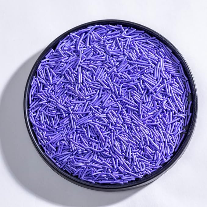 Christmas Purple Jimmies Sprinkles,Cake Cookie Sugar Edible Candy Pearls Color for Baking Cupcake Topper for Decorationg (Purple)