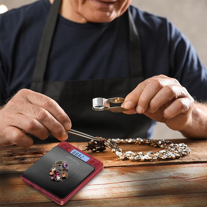 Fuzion Digital Scale .01 Gram Accuracy, 500g Mini Food Scales for Small Jewelry, Gold, Herb, Spice - Weight Gram and Oz