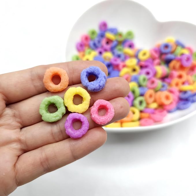 Fruit rings 49 Cavities Mini Cereal Loop Mold for Wax Melts, Soap, Resin, Clay Flexible Silicone (Natucraft)