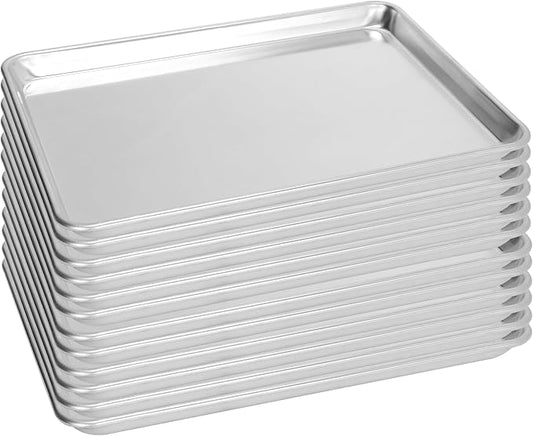 12 Pack Half Size Aluminum Baking Sheet Pan, 18 x 13 in | NSF, Aluminum Commercial Cookie Sheets, Non-Stick, Oven Safe Up to 500℉