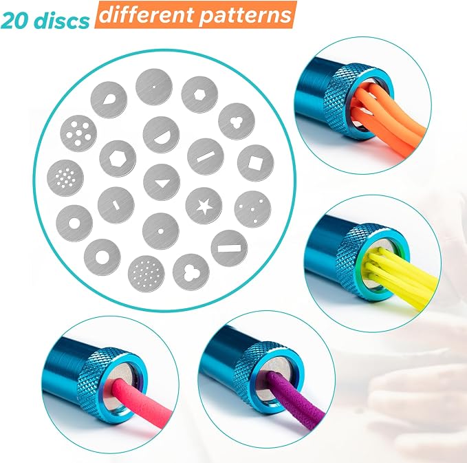 Polymer Clay Tools, Clay Extruder, Sugar Paste Extruder, Cake Fondant Tool Set for Decorating, Ceramics & Pottery Clay Extruders Mixers & Presses (Blue)