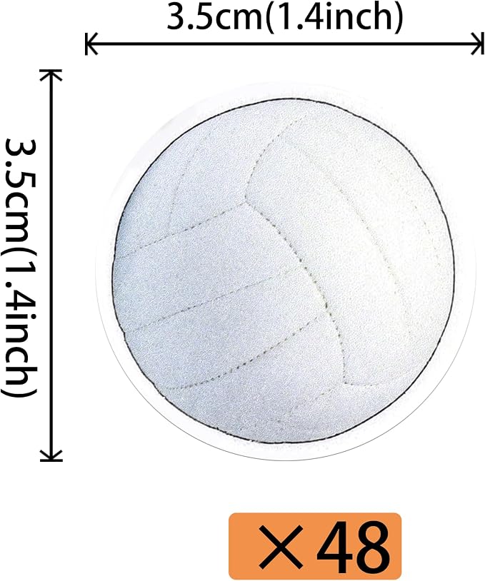 48 PCS Edible Volleyball Cupcake Toppers Wafer Paper Sports Ball Cupcake Picks Edible Volleyball Birthday Decorations for Sports Theme Baby Shower Kids Player Birthday Party Cake Decoration Supplies
