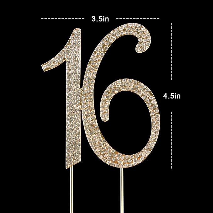 Scotamalone16 Cake Topper Premium Bling Rhinestone Diamond Gems