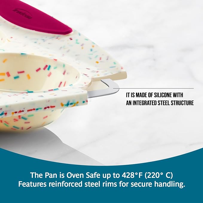 Trudeau Structure White Confetti Reinforced Silicone 12 Cup Dome Cake Pan/Mold (05118652)