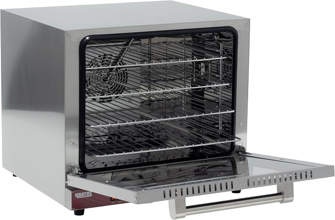 Kratos Commercial Oven, Half Size Countertop Electric Convection Oven with Steam Control, Stainless Steel, 208/240V (29M-059)