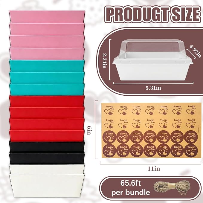 150 Pack Charcuterie Boxes with Clear Lids, 5 Inches Square to Go Paper Disposable Food Containers Dessert Boxes - Sandwich, Cookie, Sushi, Cake Slice, Strawberries 5 Colors