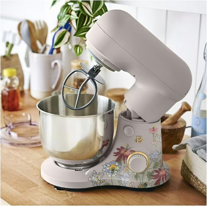 3.5 Qt Stand Mixer, with Flat Beater, Dough Hook, Whisk (Wildflower Porcini)