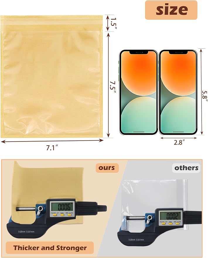 400 Self Sealing Sandwich Bags with Window, Paper Cookie Bags with Seal, Grease Resistant To Go Bakery Sleeves for Packaging Bagels, Donuts, Scone, Brownie, Small Pastries and other Treats