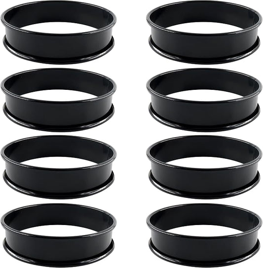 8Pcs Crumpet Rings English Muffin Rings, 3.15 Inch Stainless Steel Nonstick Egg Tart Rings, Round Cake Mold for Food Making, Black