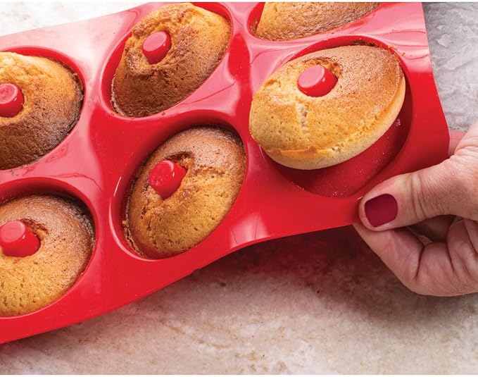 Mrs. Anderson's Baking Silicone Donut Pan, 6 Cup, European-Grade Silicone Bakeware, For Donuts And Dessert Rings