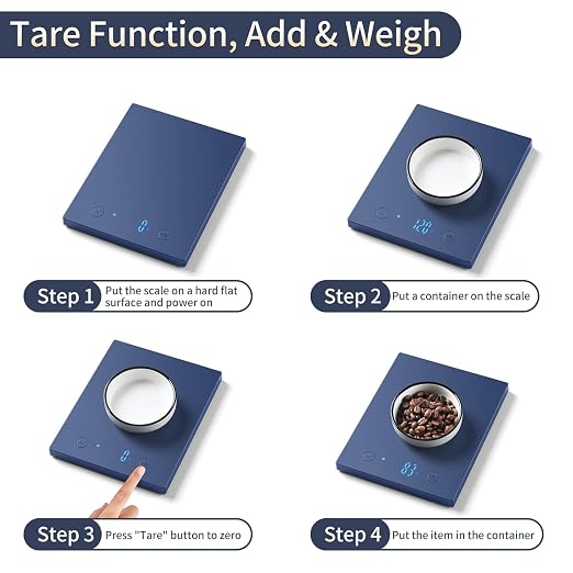 Homebuds 22lb/10kg Food Scale, Precision 0.1oz/1g by Our Professional Scale Factory Since 2001, Kitchen Scales Digital Weight Grams and Ounces for Cooking and Baking, LED, 3*AAA Batteries, Blue
