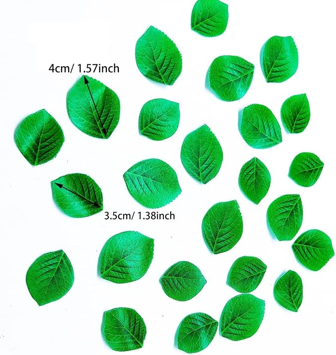 112Pcs Edible Green Leaves for Cupcake Toppers Rice Wafer Paper for St. Patricks Day, Easter Baby Shower Wedding Cake Happy Birthday Party Decoration Wedding/graduation/Hawii/Summer/Anniversary