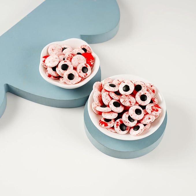 Kasvan Candy Eyeballs - Edible Bloody Red Eyes 85g/3 Oz, Halloween Sprinkles, Baking Cake Decorations, Ice Cream Toppings and Cookie Decorating, Wedding Party Chirstmas Supplies