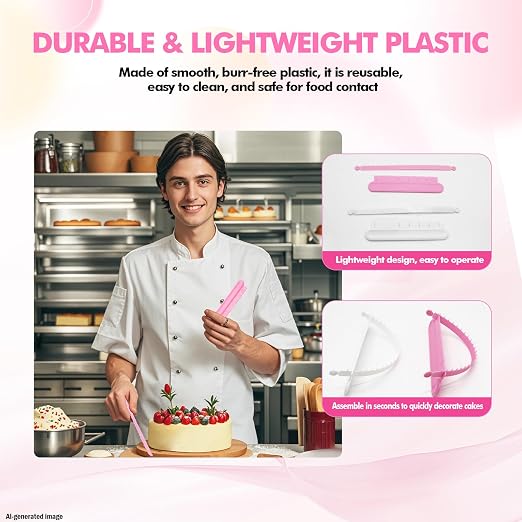 Cake Arch Guide Tool, Cake Arc Ruler and Ruffle Spacing Tool, Cake Swag Marker for Piping, Fondant Icing, Vintage Cake Decorating, 14 Settings for 6 to 10 Inch Cakes