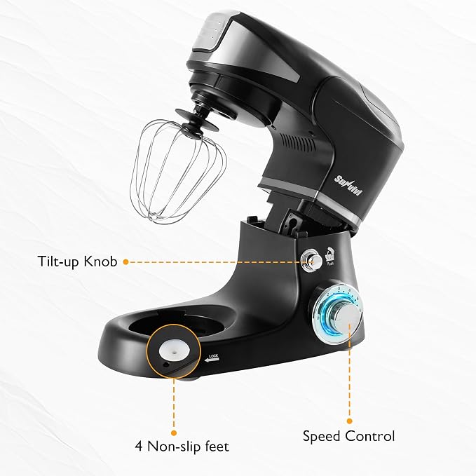 Stand Mixer with 6.5-QT Bowl: 400W Electric Kitchen Mixer with Dough Hook, Whisk & Beater, 3-in-1 Food Processor & Meat Grinder Attachment, For Baking, Bread, Pasta, Cookies