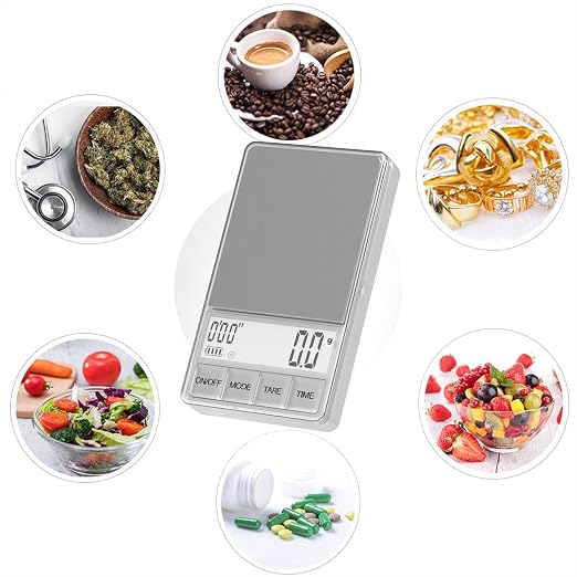 WEIGHTMAN Small Coffee Scale with Timer, 1000g x 0.1g, Mini Espresso Scale | Stainless Steel Food Scale for Grams and Ounces, Large Backlit LCD, Travel Pocket Scale for Pour Over Coffee, Tea and Baking