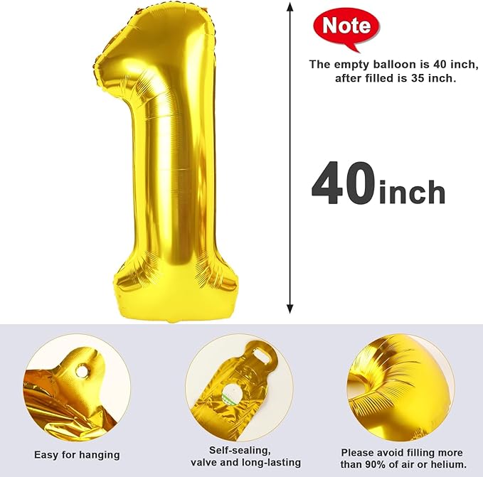 23 Balloon Number 40 Inch, Big Foil 23th Birthday Balloons Decorations for Women, Gold Number Balloon for 2 3 23 32 Wedding Memorial Day's Graduation Supplies