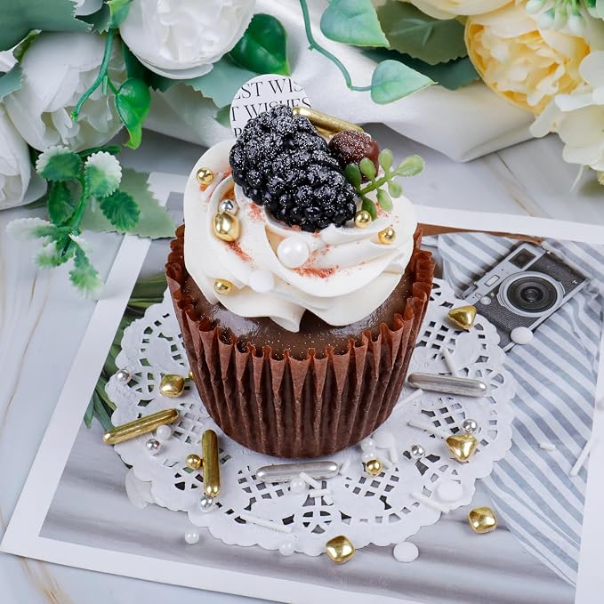 Pearl Sprinkles for Cake Decorating, 4.6oz Edible Gold Silver White Sprinkles Mix for Baking Cupcake Cookie Ice Cream