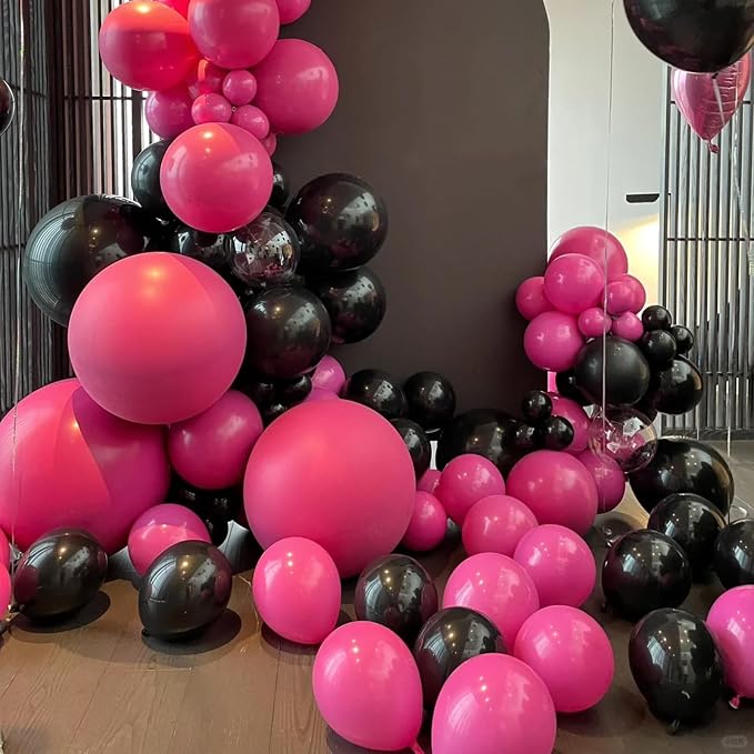 Voircoloria Hot Pink Balloons, 66pack 12inch Dark Pink Latex Party Balloons for Wedding, Birthday, Graduation, Bridal Shower, Baby Shower, Gender Reveal, Anniversary, Anniversary Party Decorations