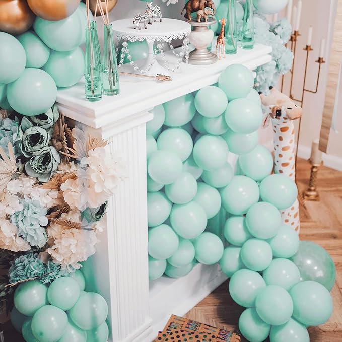 PartyWoo Teal Balloons 127pcs Different Sizes Pack of 36 18 12 10 5 Inch Turquoise Balloon Arch Kit for Baby Shower Gender Reveal Wedding Engagement Birthday Pool Tea Party Decorations Blue-Q03