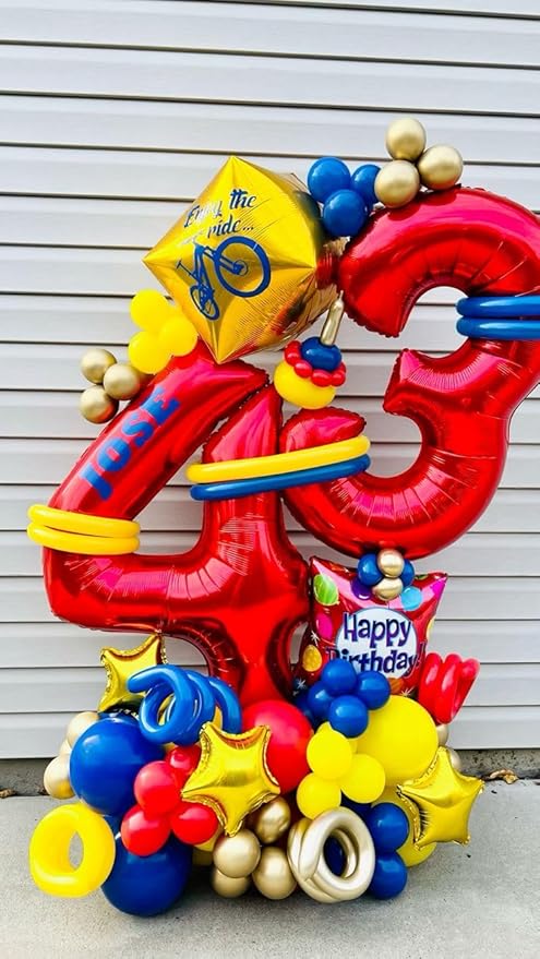 Red Number 4 Balloon 40 Inch, 4th Birthday Party Decorations for Children, Giant 4 Foil Balloon for Party Supplies