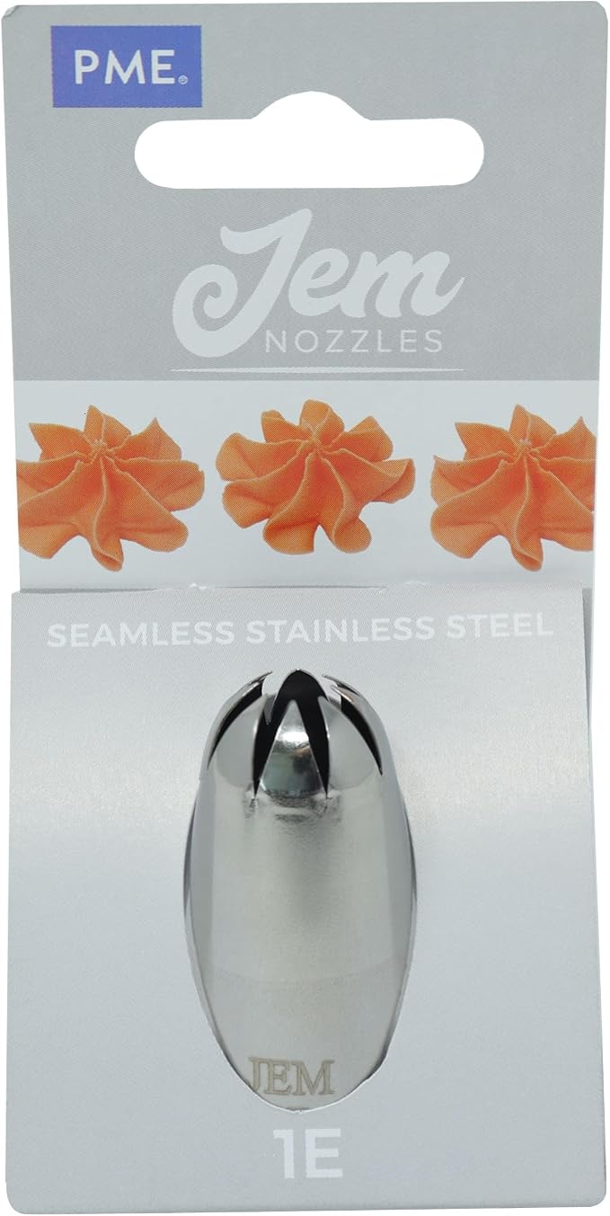 Jem Enterprises Drop Flower Piping Nozzle Decorating Tip # 1E, Standard, Silver