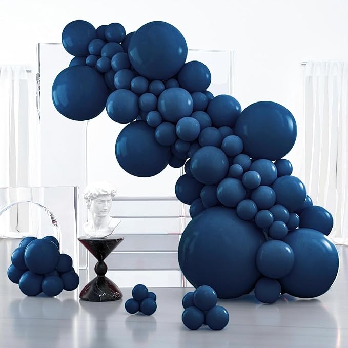 PartyWoo Navy Blue Balloons 127pcs Different Sizes of 36 18 12 10 5 Inch Dark Blue Balloon Arch Kit Garland for Graduation Wedding Sports Theme Boy Baby Shower Men Birthday Party Decorations Blue-Y72